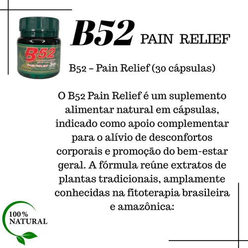 B52 Pain Relief Original Suplemento 30 Caps