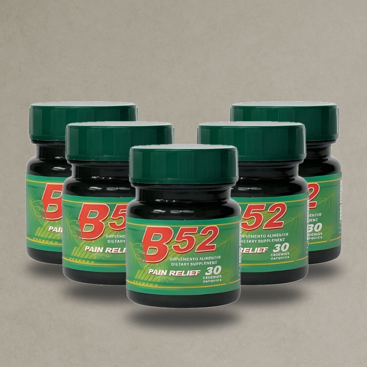 5 Potes B52 Pain Relief Original Suplemento 30 Caps