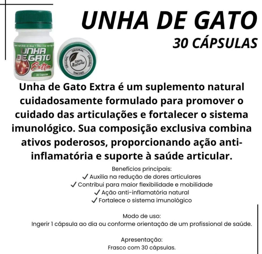 2 potes Unha De Gato  Original Natural