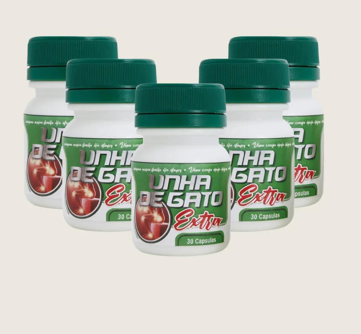 5 potes Unha De Gato Original Natural 30 Caps