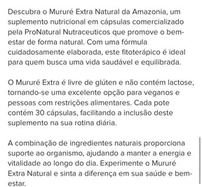 1 Pote Murure Extra Original Natural 30 caps