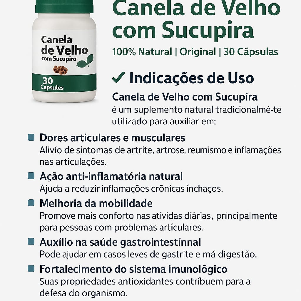 PROMOÇÃO Kit 3 Potes Canela de Velho Original Suplemento Para Dor