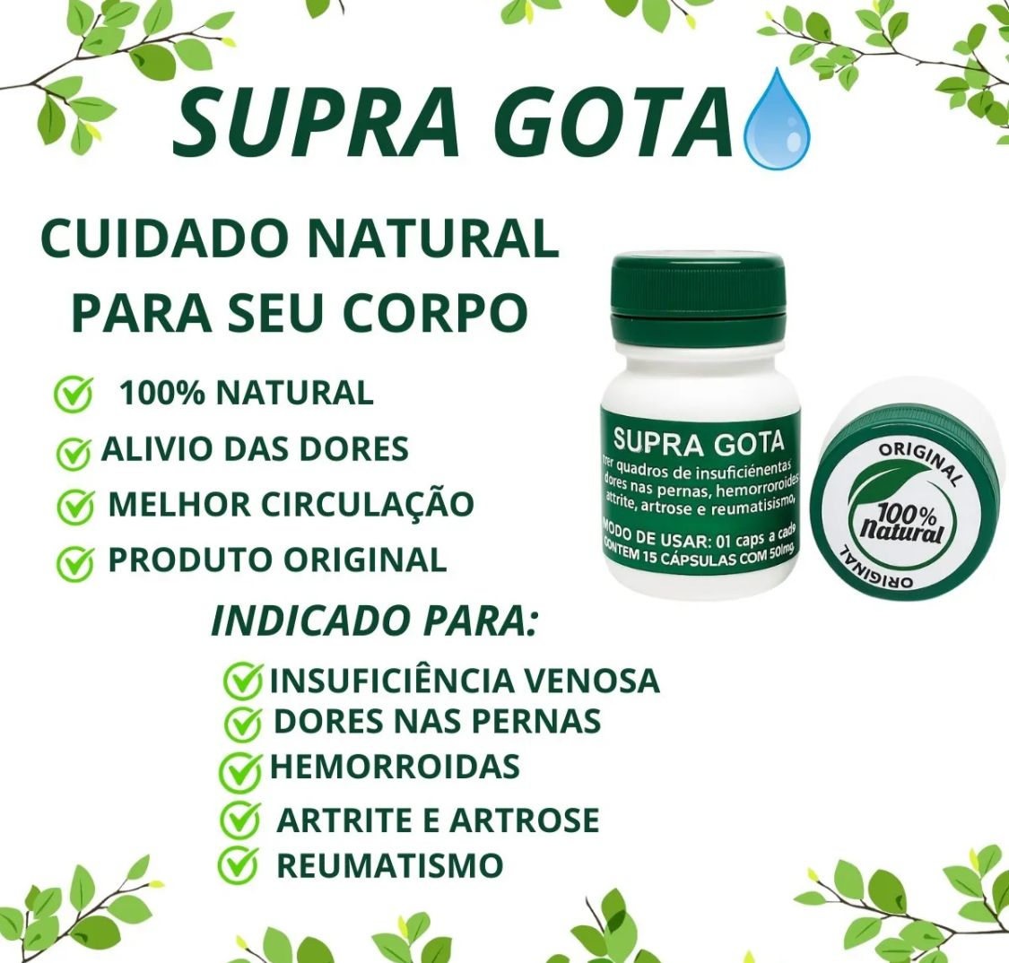 PROMOÇÃO  Kit 3 Potes Supra Gota Original Dores articulares