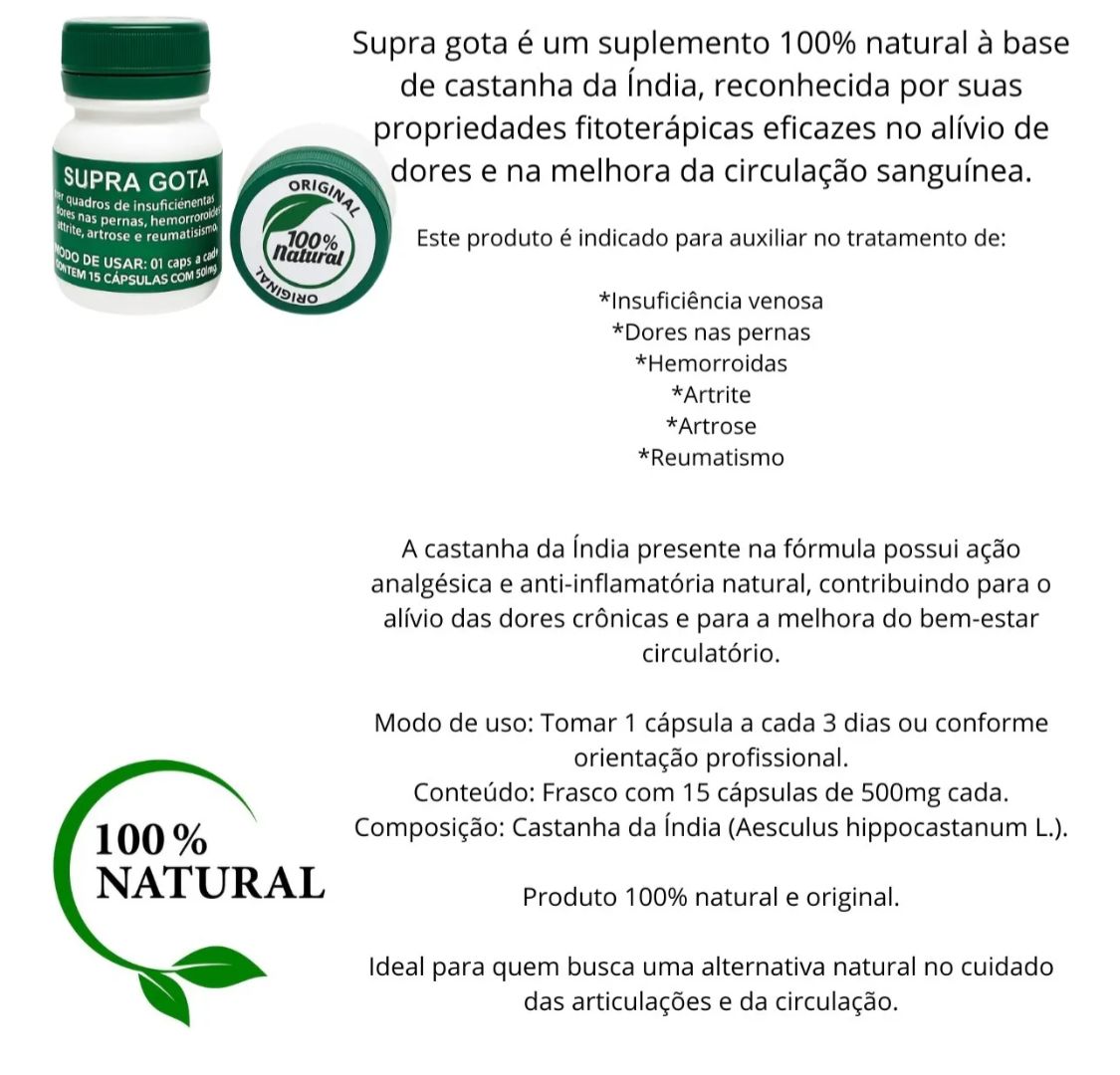 PROMOÇÃO  Kit 3 Potes Supra Gota Original Dores articulares