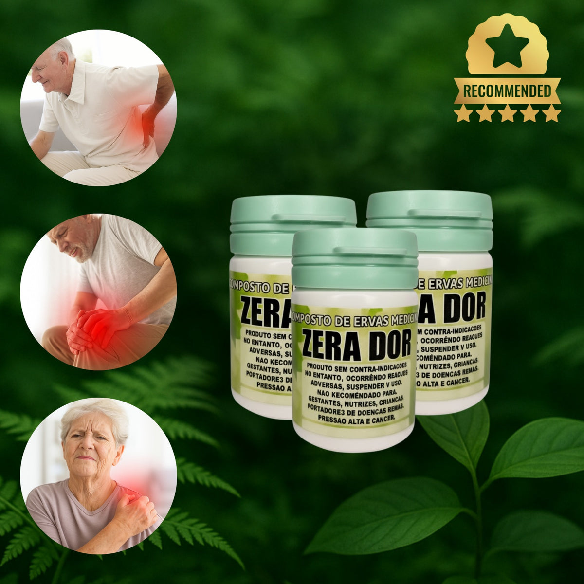 PROMOÇÃO  Kit  3 Potes Zera Dor Original Suplemento Dores Articulares