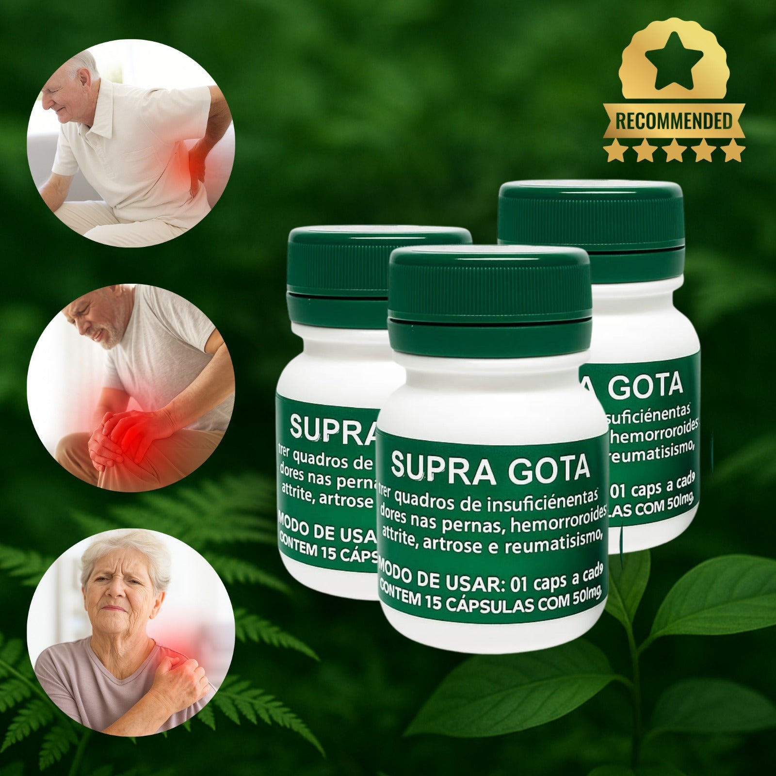 PROMOÇÃO  Kit 3 Potes Supra Gota Original Dores articulares