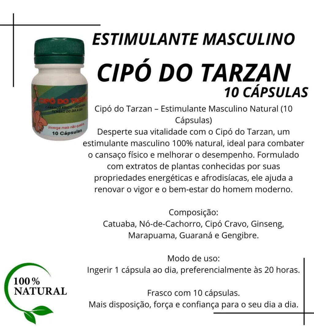 10 Potes Estimulante Sexual Cipó Do Tarzan
