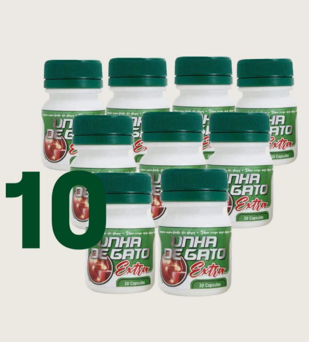 10 potes Unha De Gato Original Natural 30 Caps